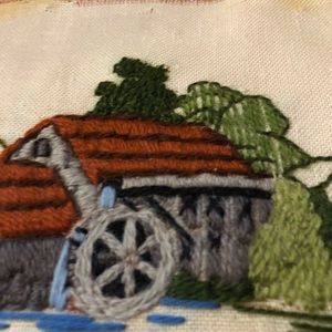 👩‍🌾 Mill and river completed embroidery